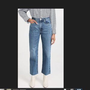 FRAME Women's Le Jane Crop Raw Fray Jeans in Caramia SIZE 24